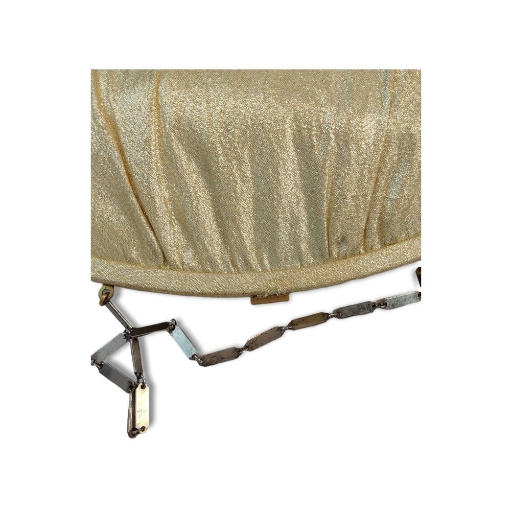 Harry Lavine Women's Gold Metalic Clutch Handbag W/ Chain Handles & Clasp Close. - Picture 7 of 14
